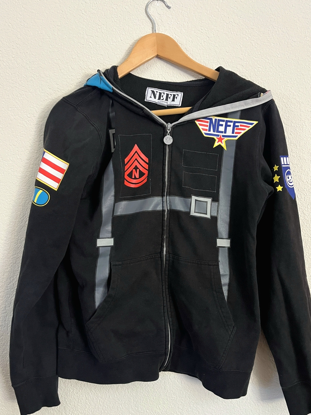 Neff Space Black Full Face Zip Hoodie